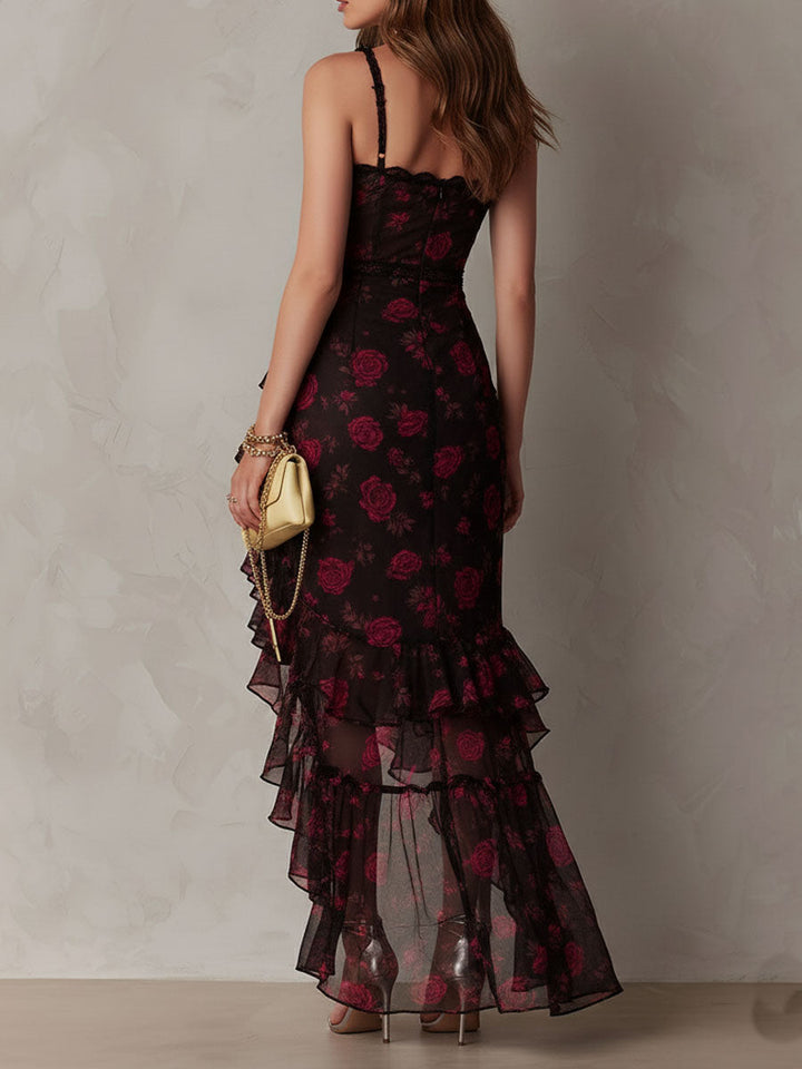 Lane | Robe Fleurie à Ourlet Froncé