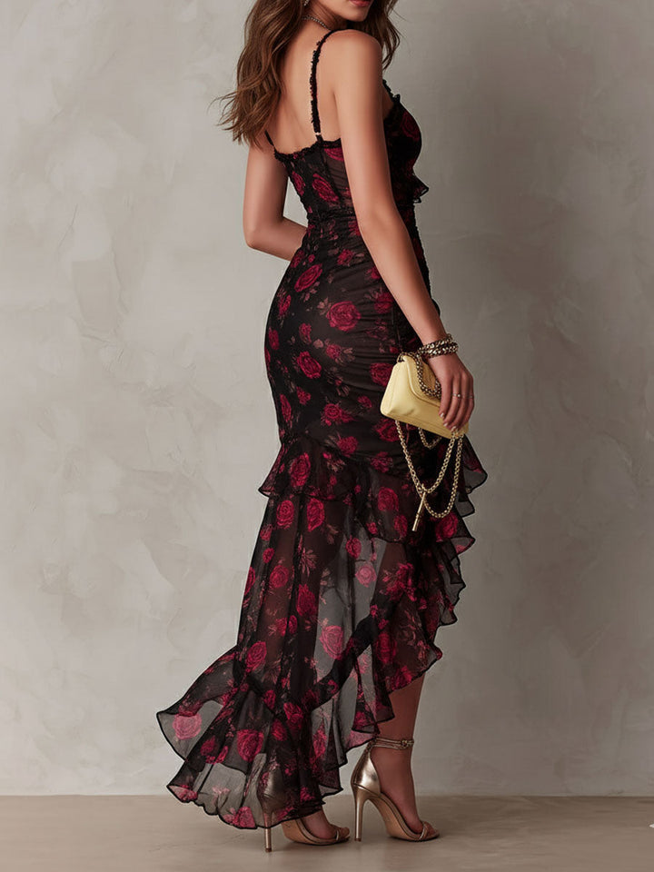 Lane | Robe Fleurie à Ourlet Froncé