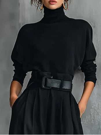 Lisa™ | Black 2-Piece Set with Belt