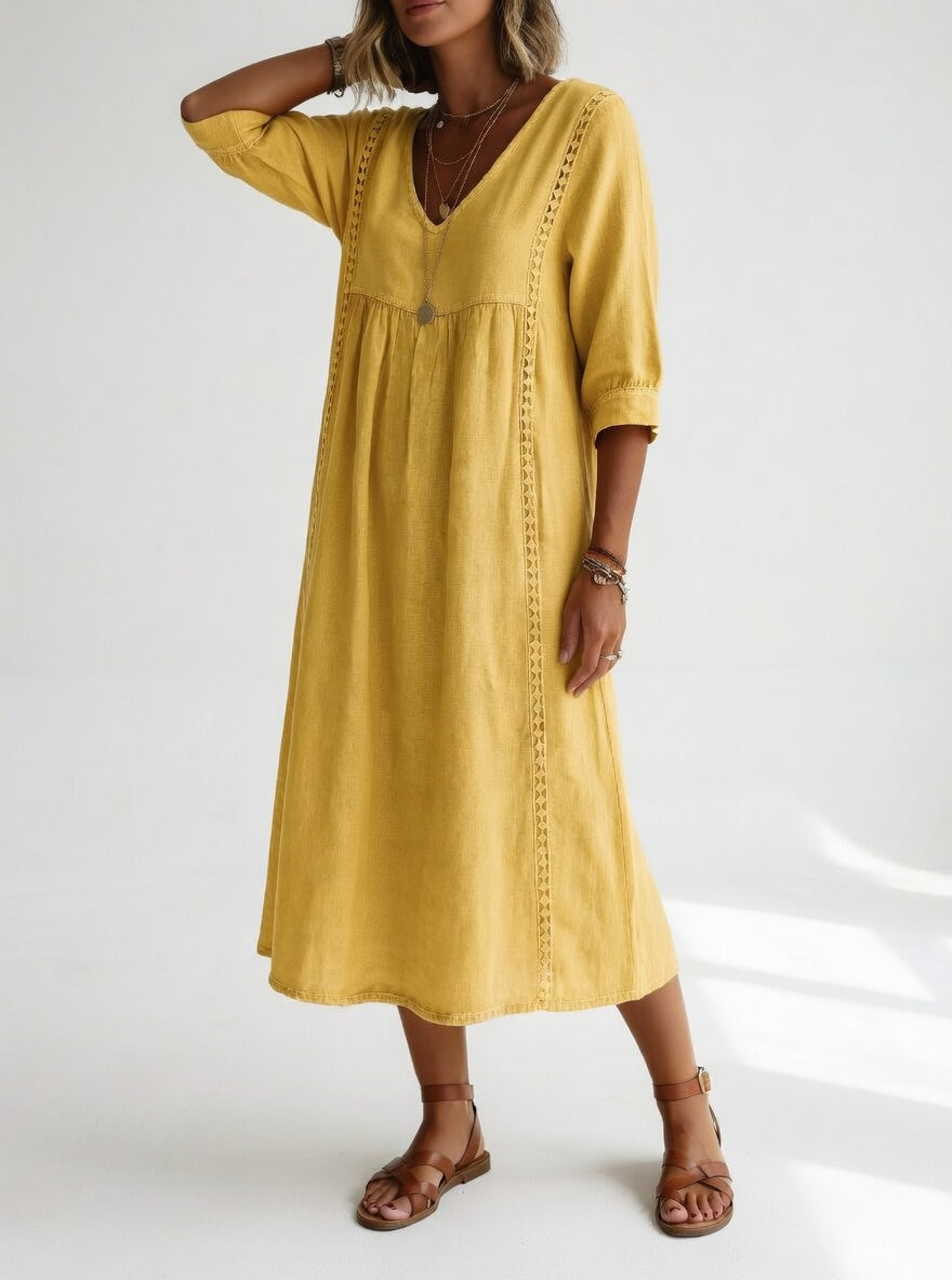 Lioréa™ — Fluid Relaxed Elegant Midi Dress