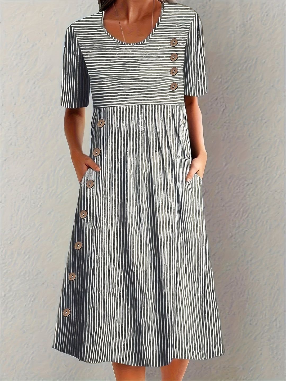 Coralie™ | Crisp Striped Summer Maxi-