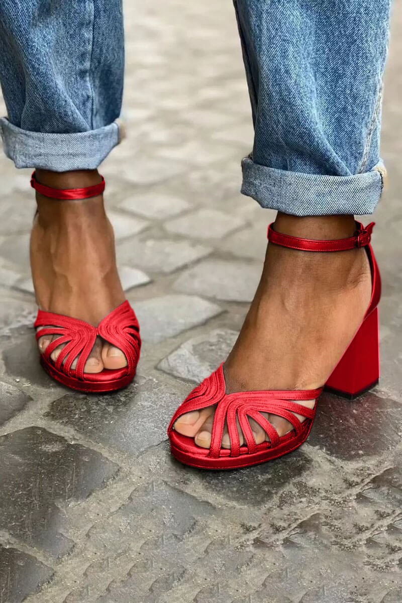TWO-TONE HEEL SANDALS