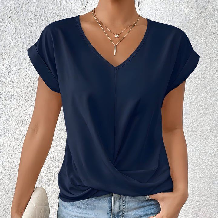 BELLA | Classic Twist Detail V-Neck Top
