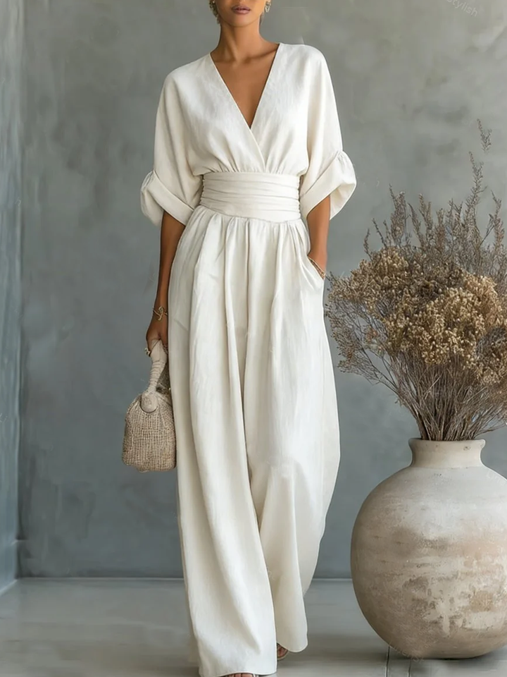 Elegant V-Neck High-Waisted Jumpsuit • S1