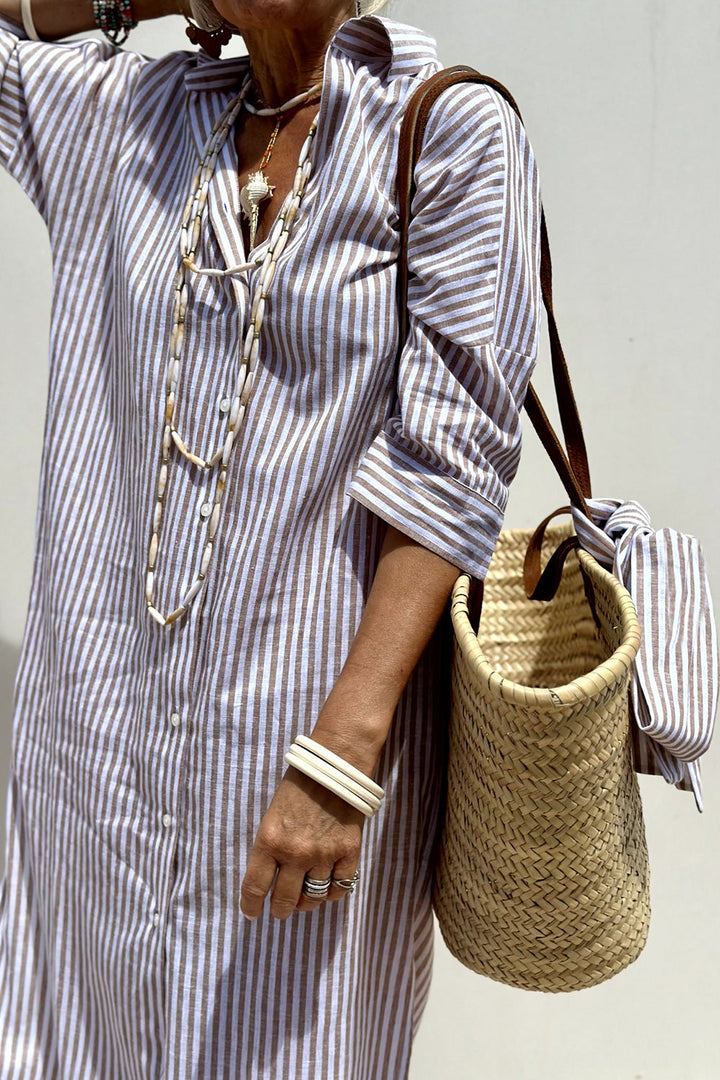 Corinne™ | Classic Striped Shirt Maxi