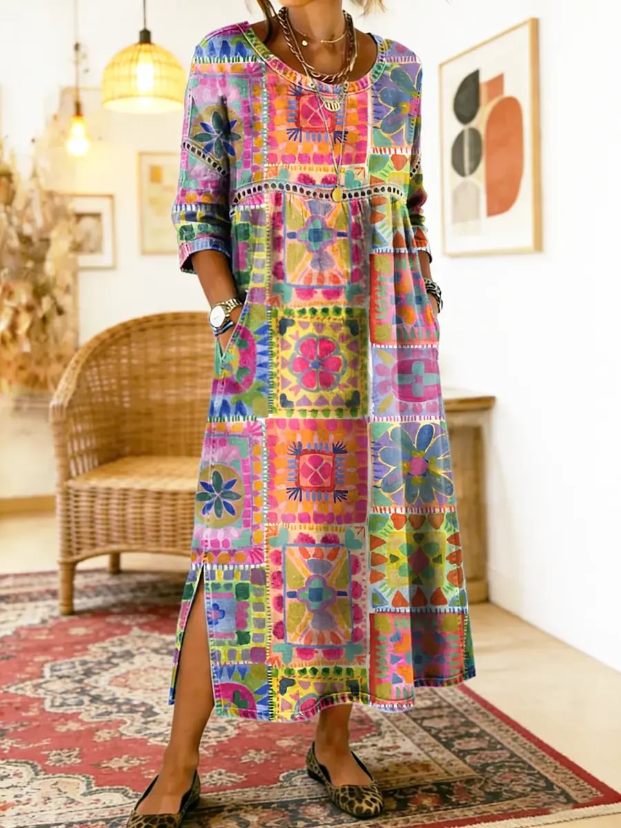 Colette | Ethnic-Print Dress