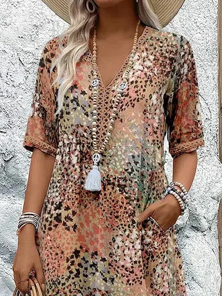 Roxanne™ | Vibrant Floral Wrap Midi Dress