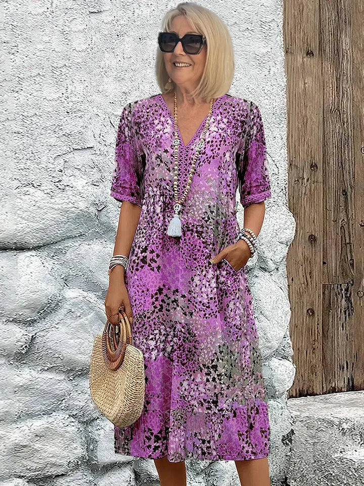 Roxanne™ | Vibrant Floral Wrap Midi Dress