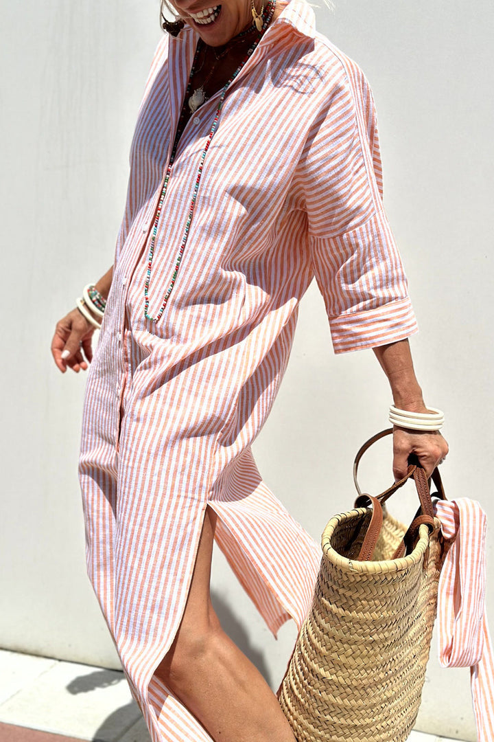 Corinne™ | Classic Striped Shirt Maxi