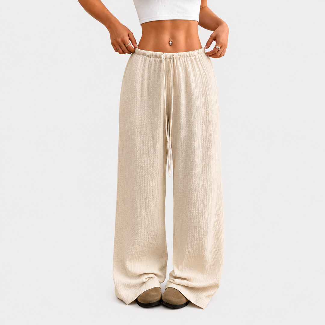 Pantalons Large en Écorce Naturelle