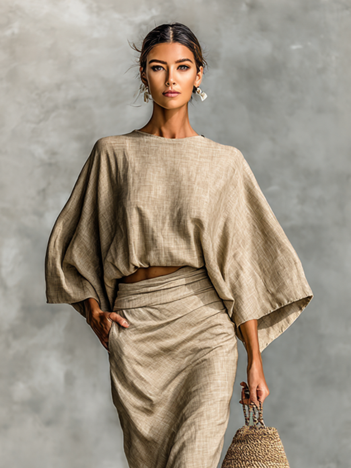 Selene | Soft Batwing Top and Maxi Skirt Two-Piece Set