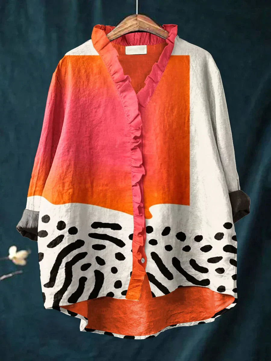 Rowena™ | Artistic Print Summer Blouse