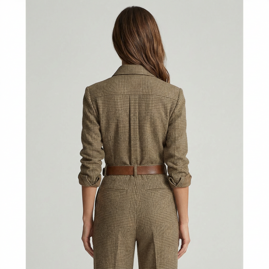 Celia | Checked Jumpsuit with Sophisticated Details • S1