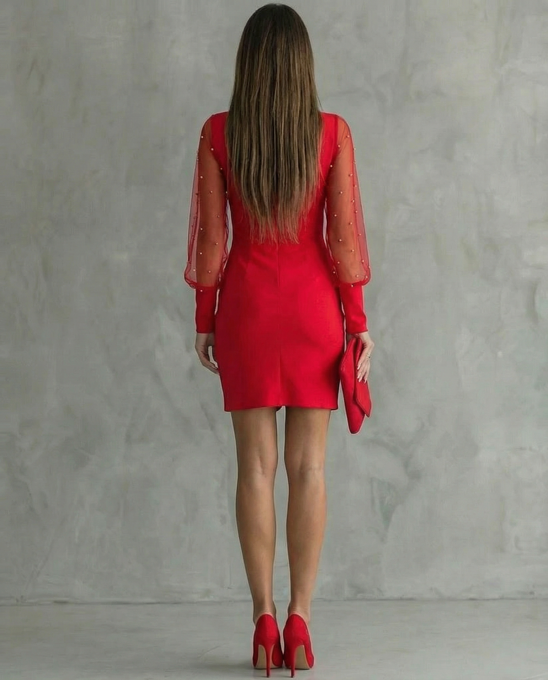 Elena | Off-the-shoulder dress with long sleeves