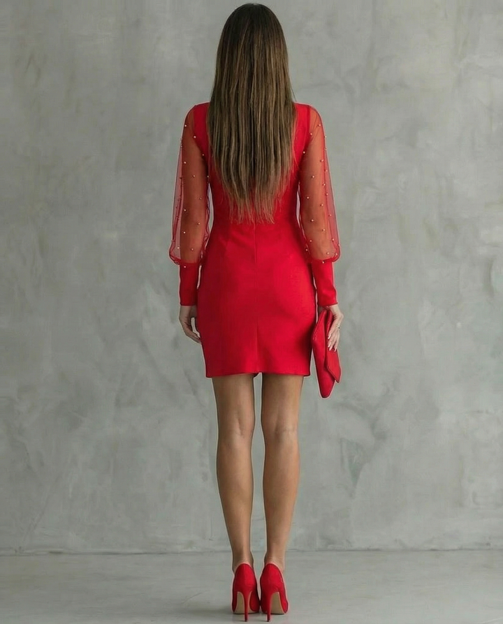 Elena | Off-the-shoulder dress with long sleeves