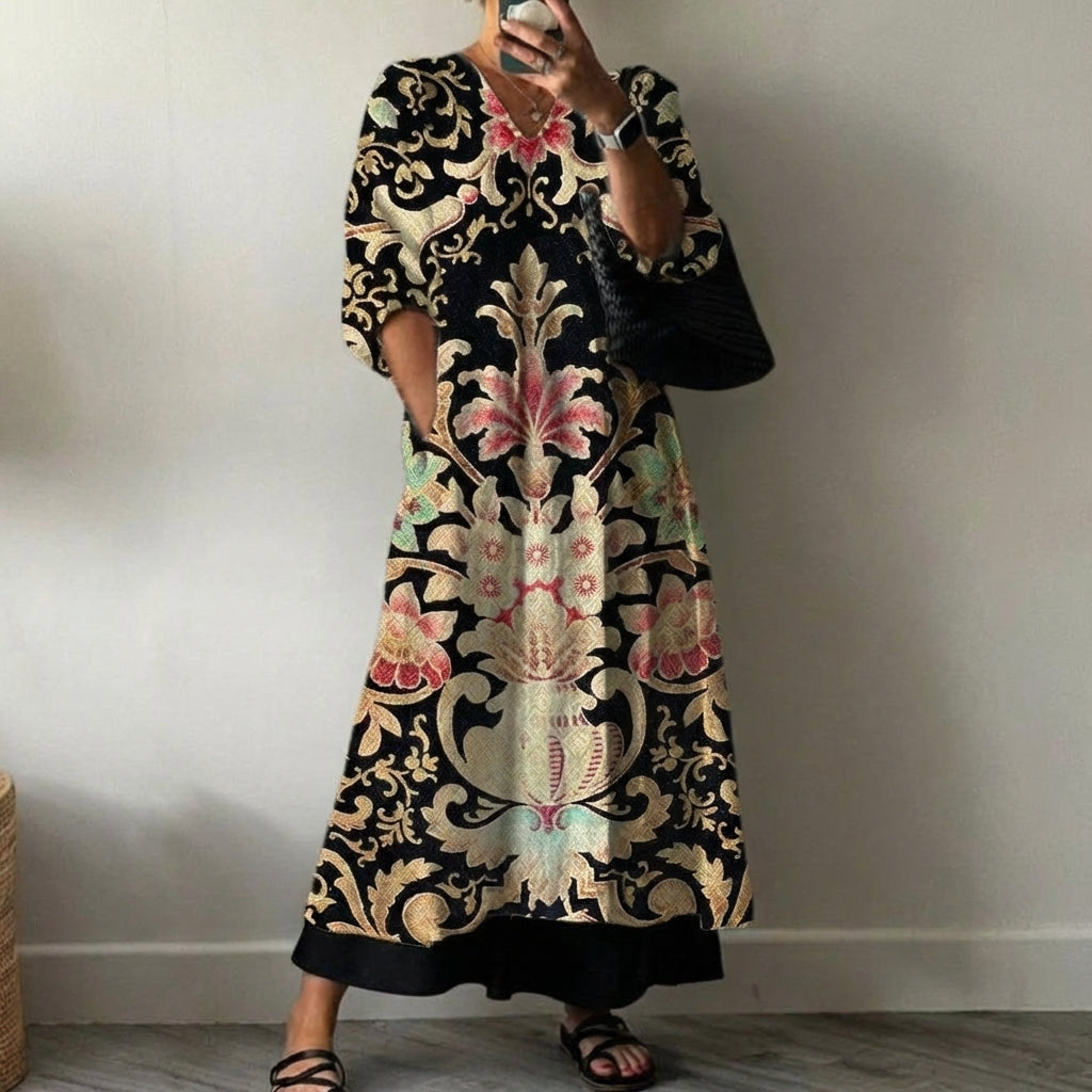 Dayana | Elegant Dress with Evi Print