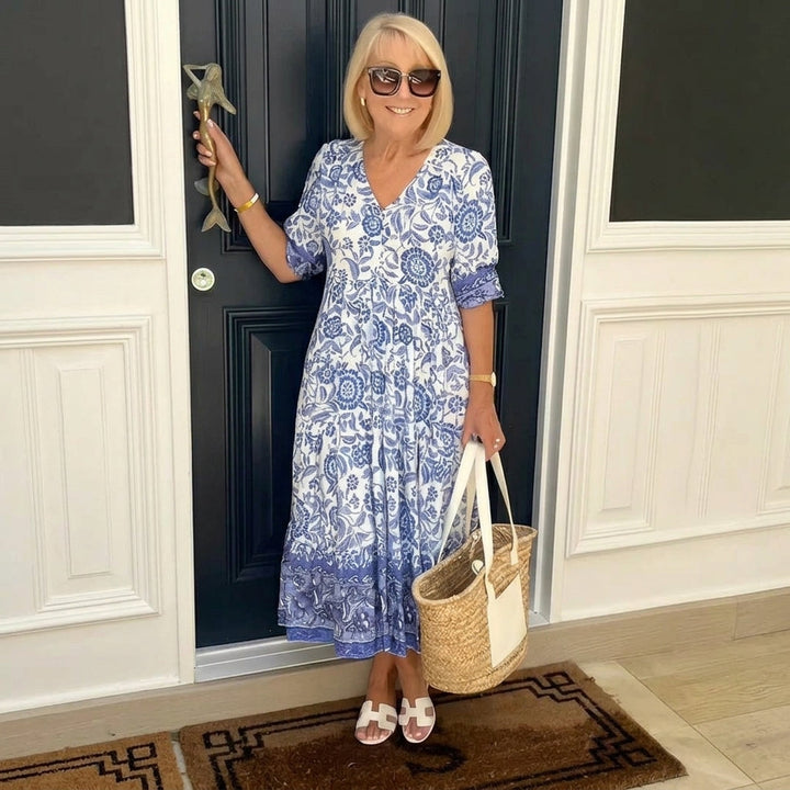 Ellie | Graceful V-Neck Floral Dress