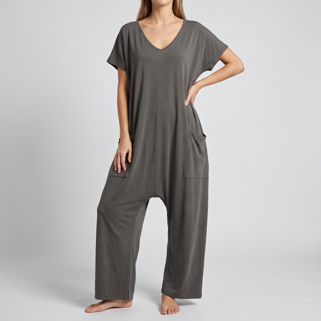 Elegant Wrap-Front Resort Style Jumpsuit