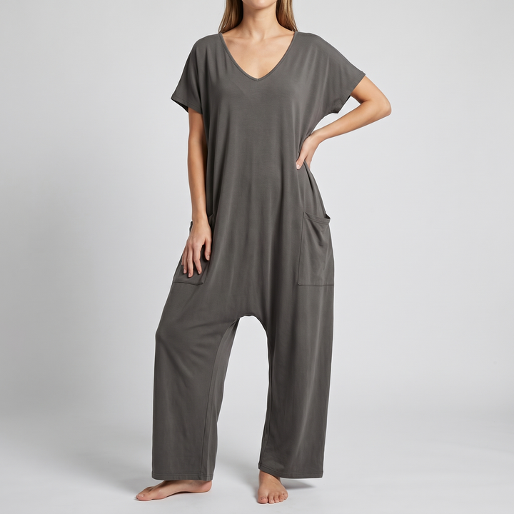 Elegant Wrap-Front Resort Style Jumpsuit