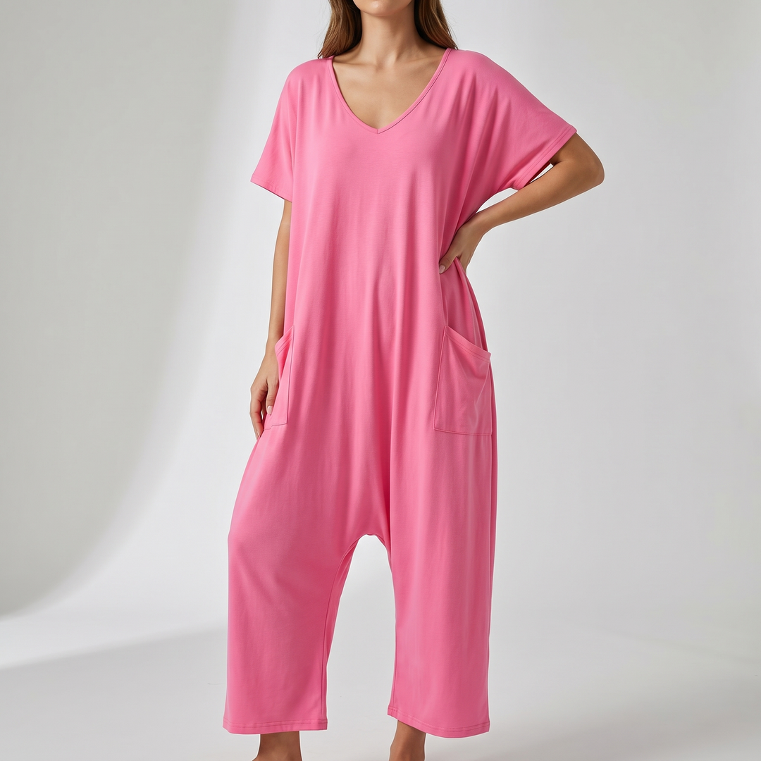 Elegant Wrap-Front Resort Style Jumpsuit