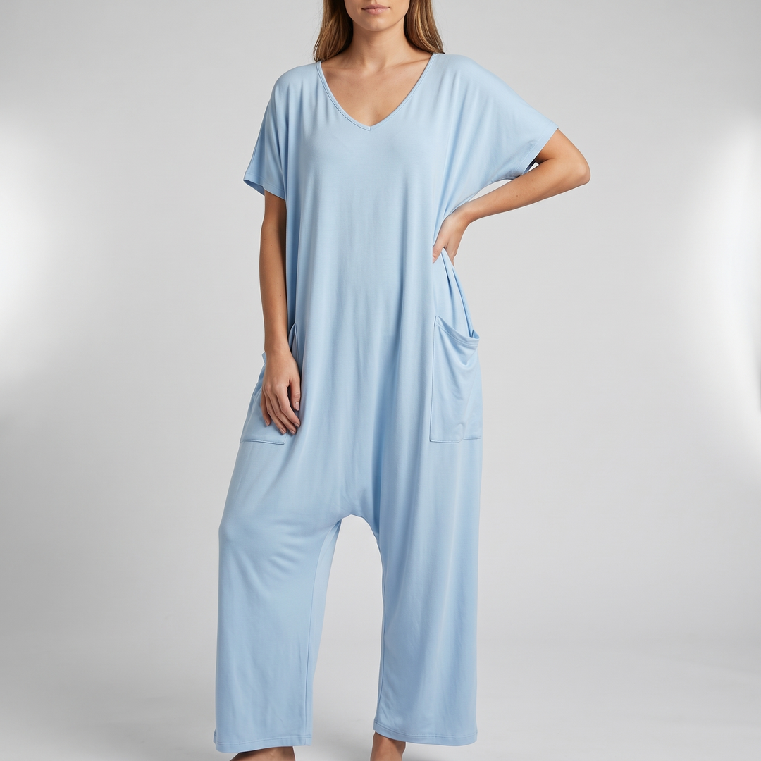 Elegant Wrap-Front Resort Style Jumpsuit