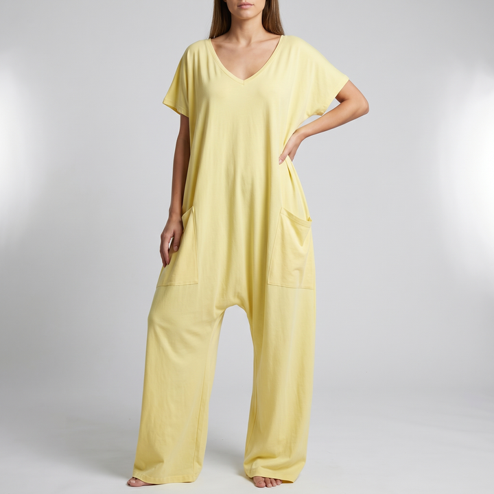 Elegant Wrap-Front Resort Style Jumpsuit