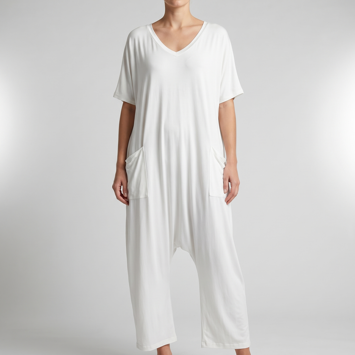 Elegant Wrap-Front Resort Style Jumpsuit