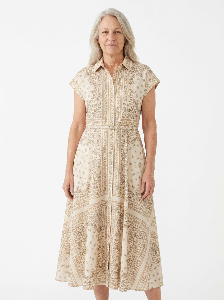 Eleanor™ - A-Line Paisley Midi Dress