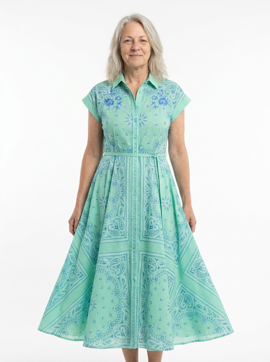 Eleanor™ - A-Line Paisley Midi Dress
