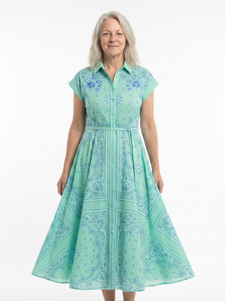 Eleanor™ - A-Line Paisley Midi Dress
