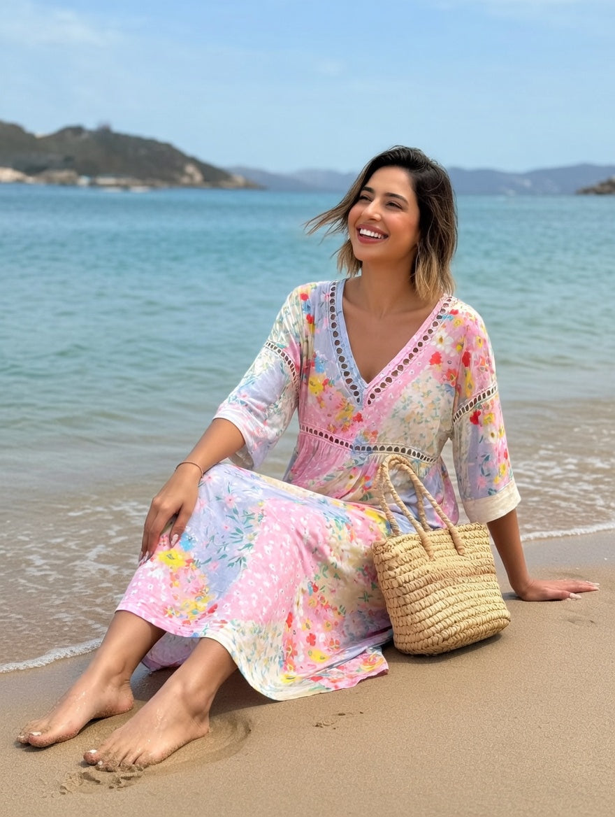 Lysiane™ — Fluid Floral Dress with Summer Charm