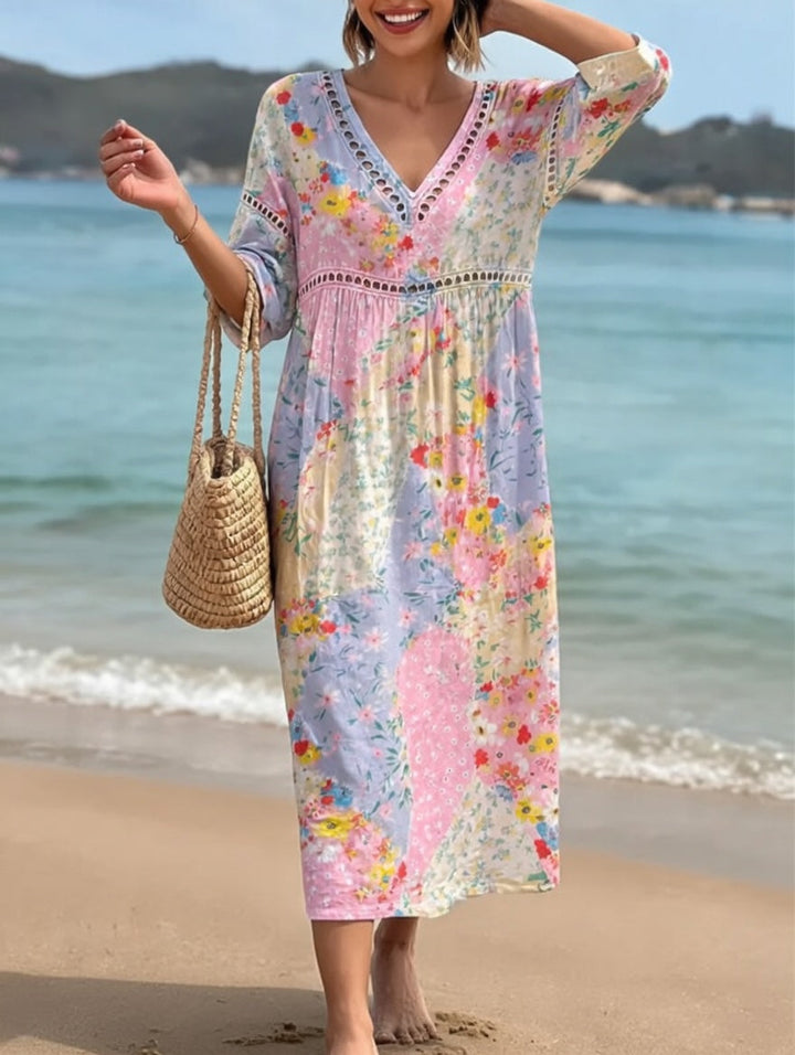 Lysiane™ — Fluid Floral Dress with Summer Charm