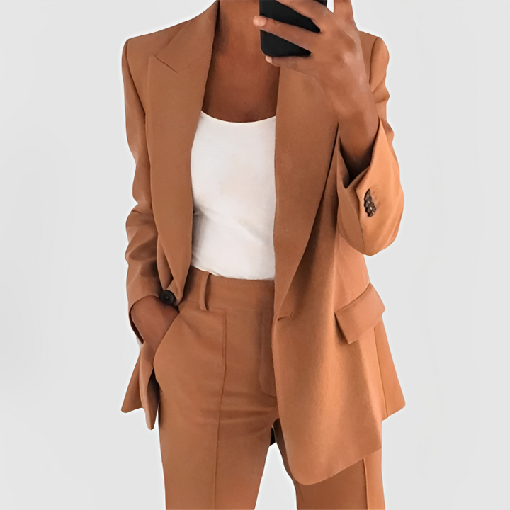 Diane | Elegant Two Piece Blazer Pant Suit