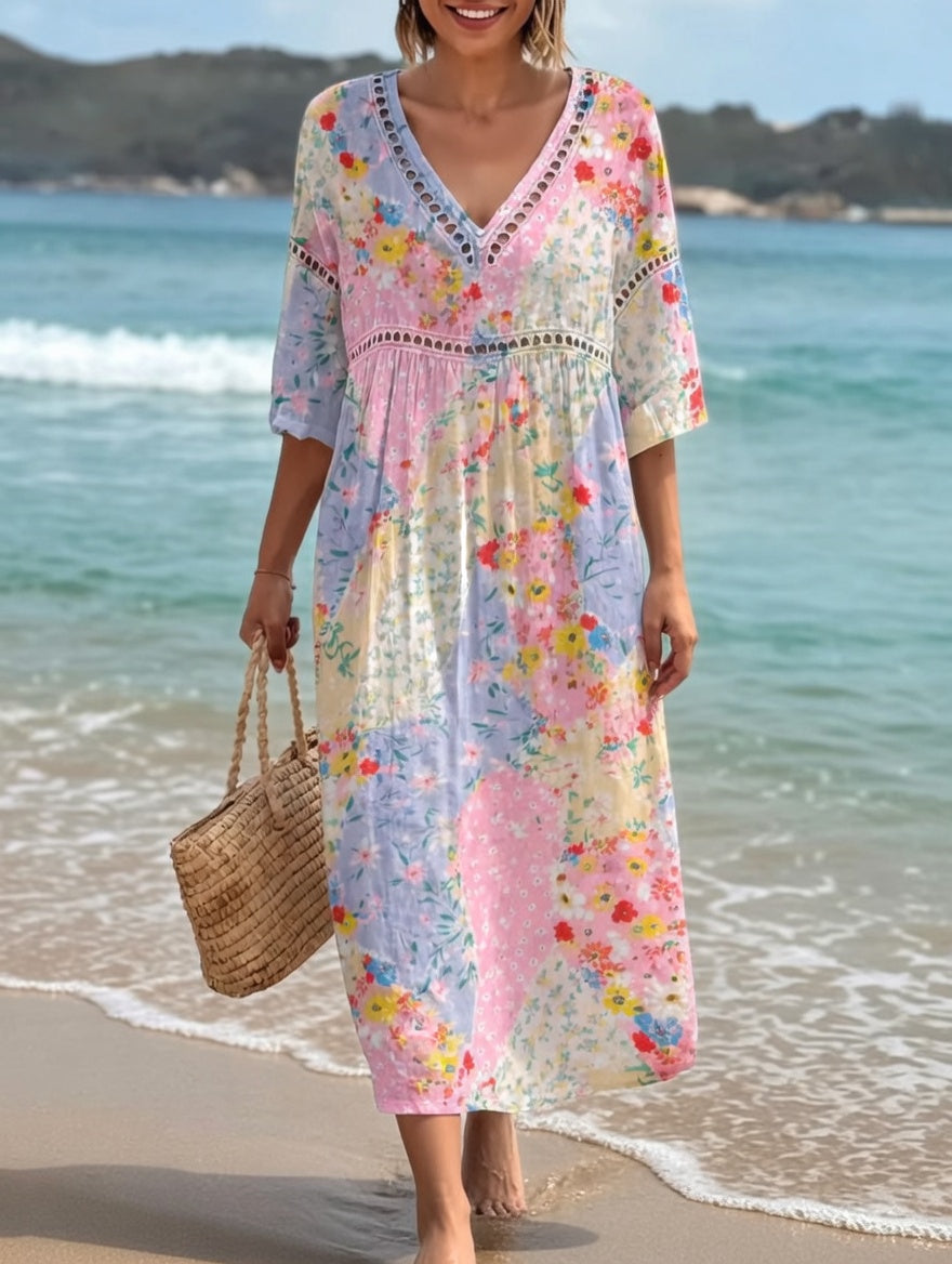 Lysiane™ — Fluid Floral Dress with Summer Charm