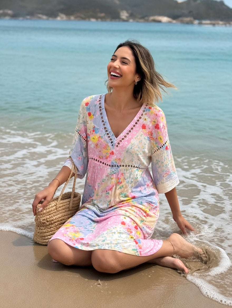 Lysiane™ — Fluid Floral Dress with Summer Charm