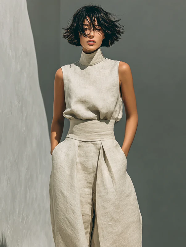 Nuria | Minimalist Sleeveless Top Set • S1