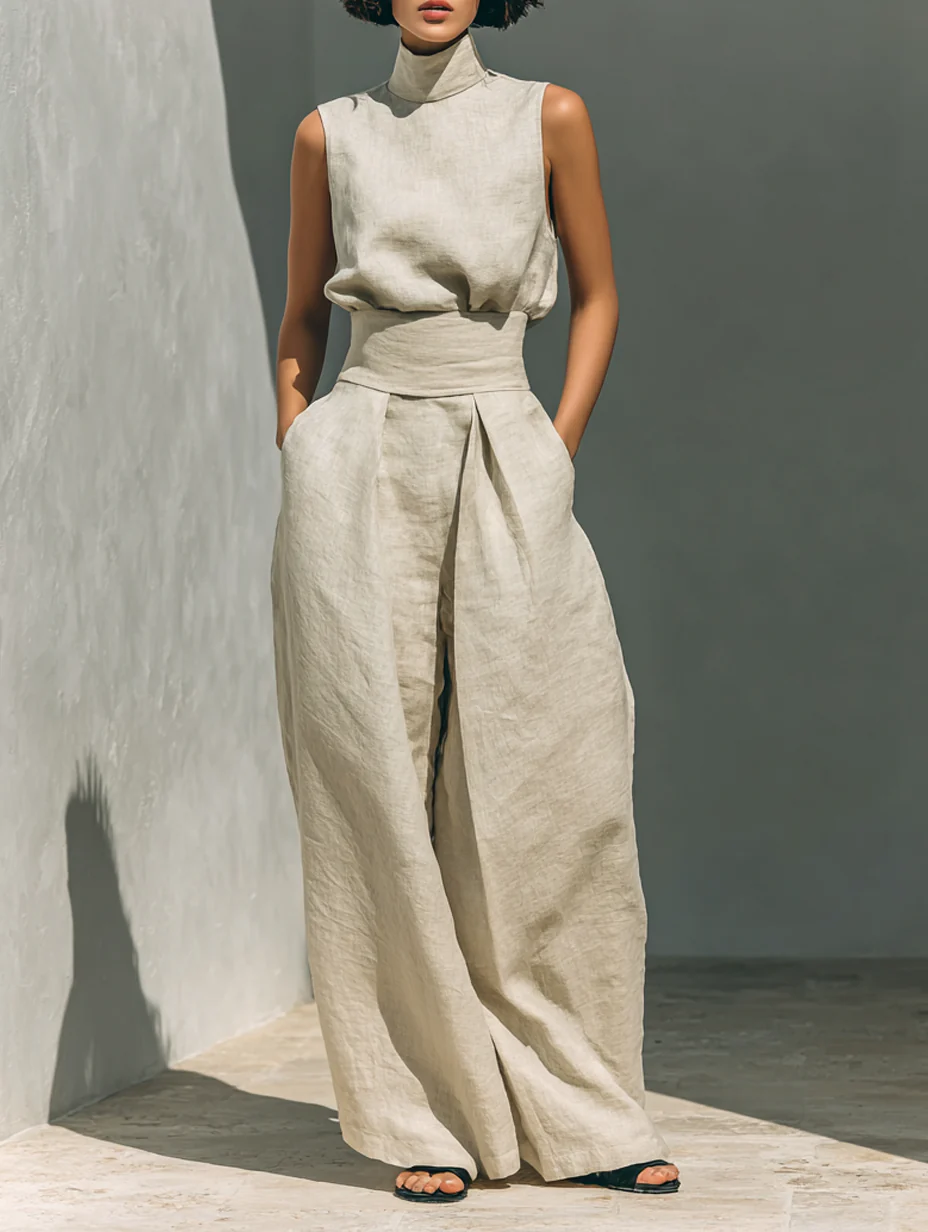 Nuria | Minimalist Sleeveless Top Set • S1