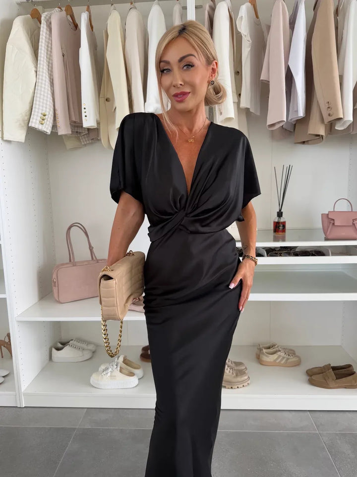 Mernes | Dress with Cross Knot