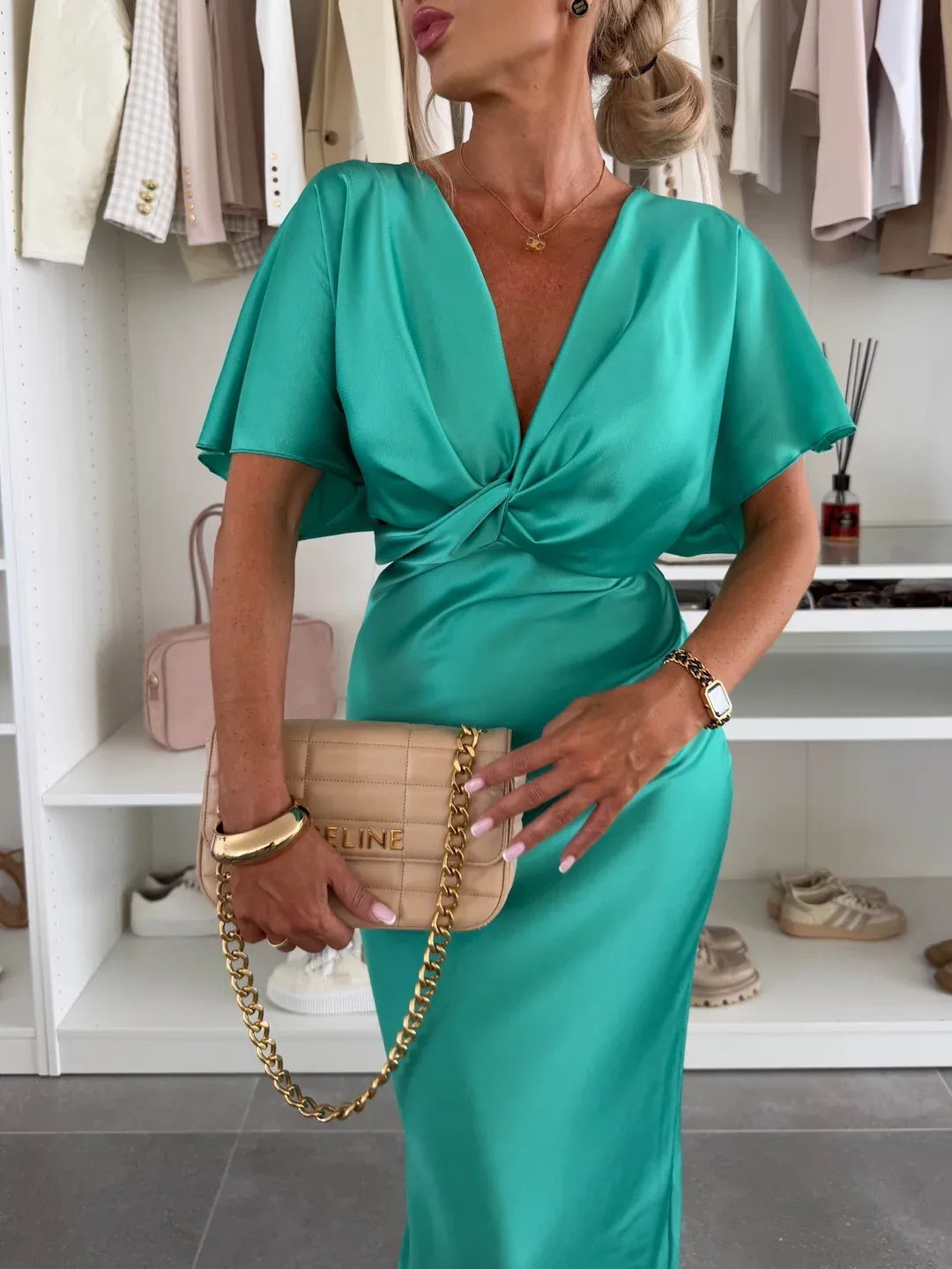 Mernes | Dress with Cross Knot