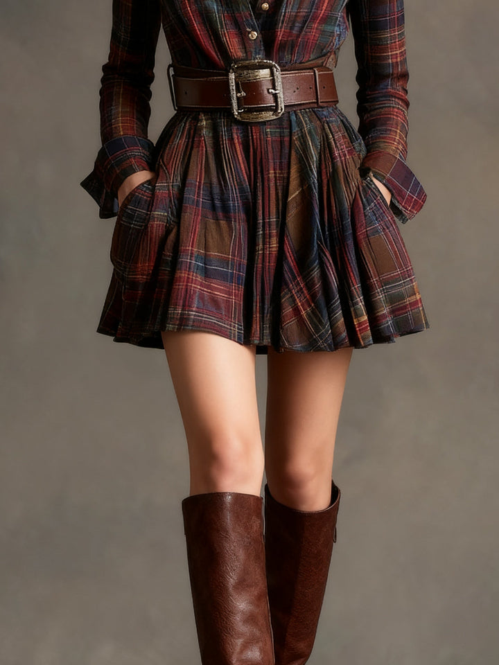 Bárbara | Short Plaid Shirt Dress