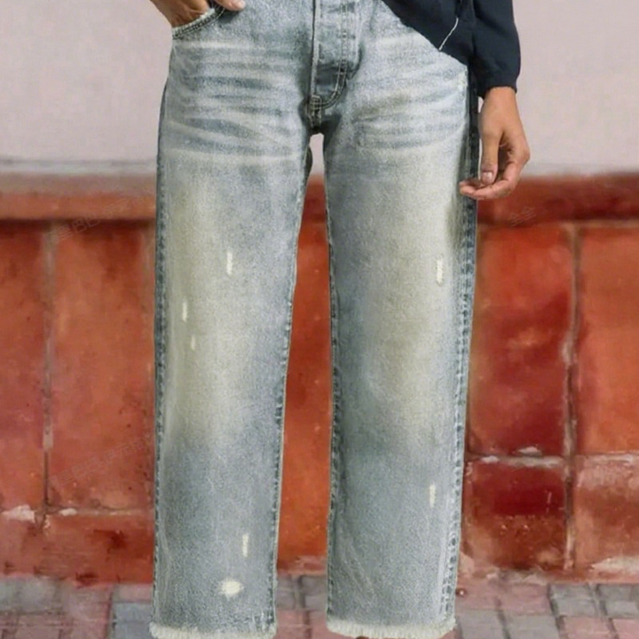 Aberjean™ | Retro Cropped Straight Jeans