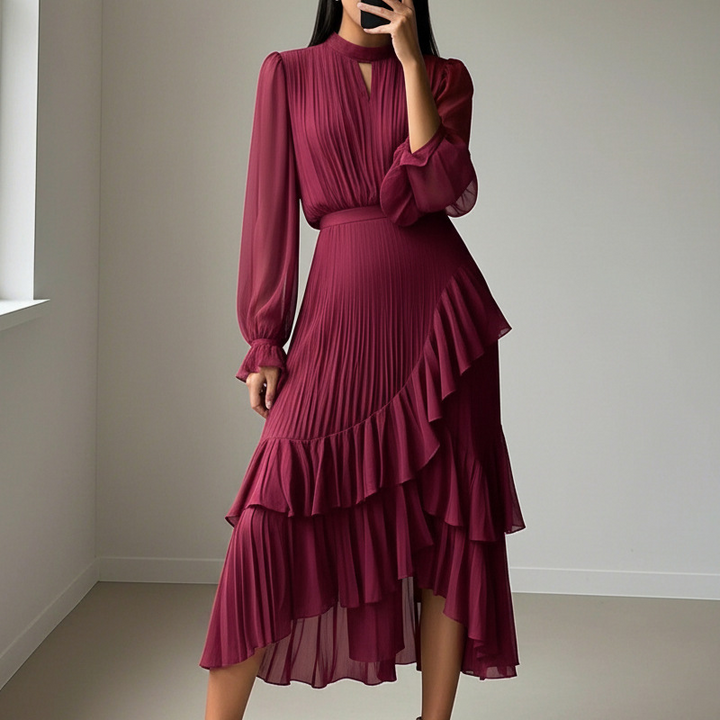 Anna – Pleated Midi Dress