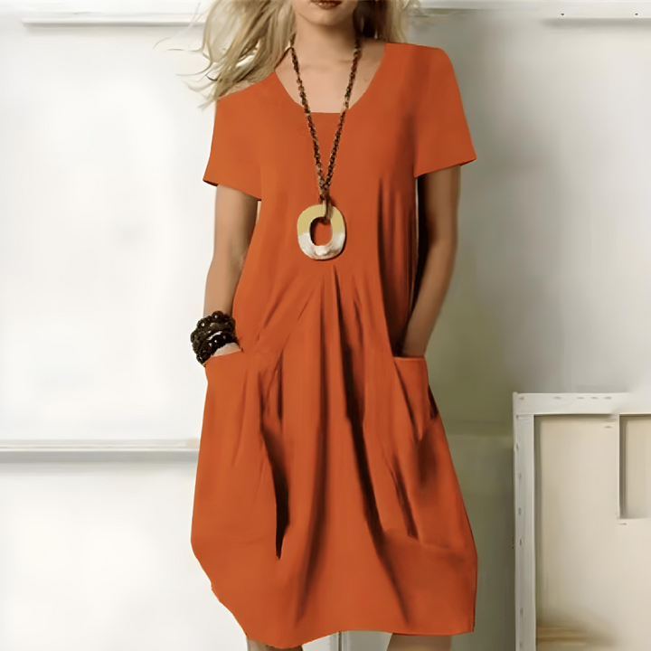 Céline™ — Fluid Dress Flattering Tummy Elegance