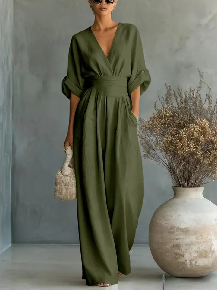 Elegant V-Neck High-Waisted Jumpsuit • S1