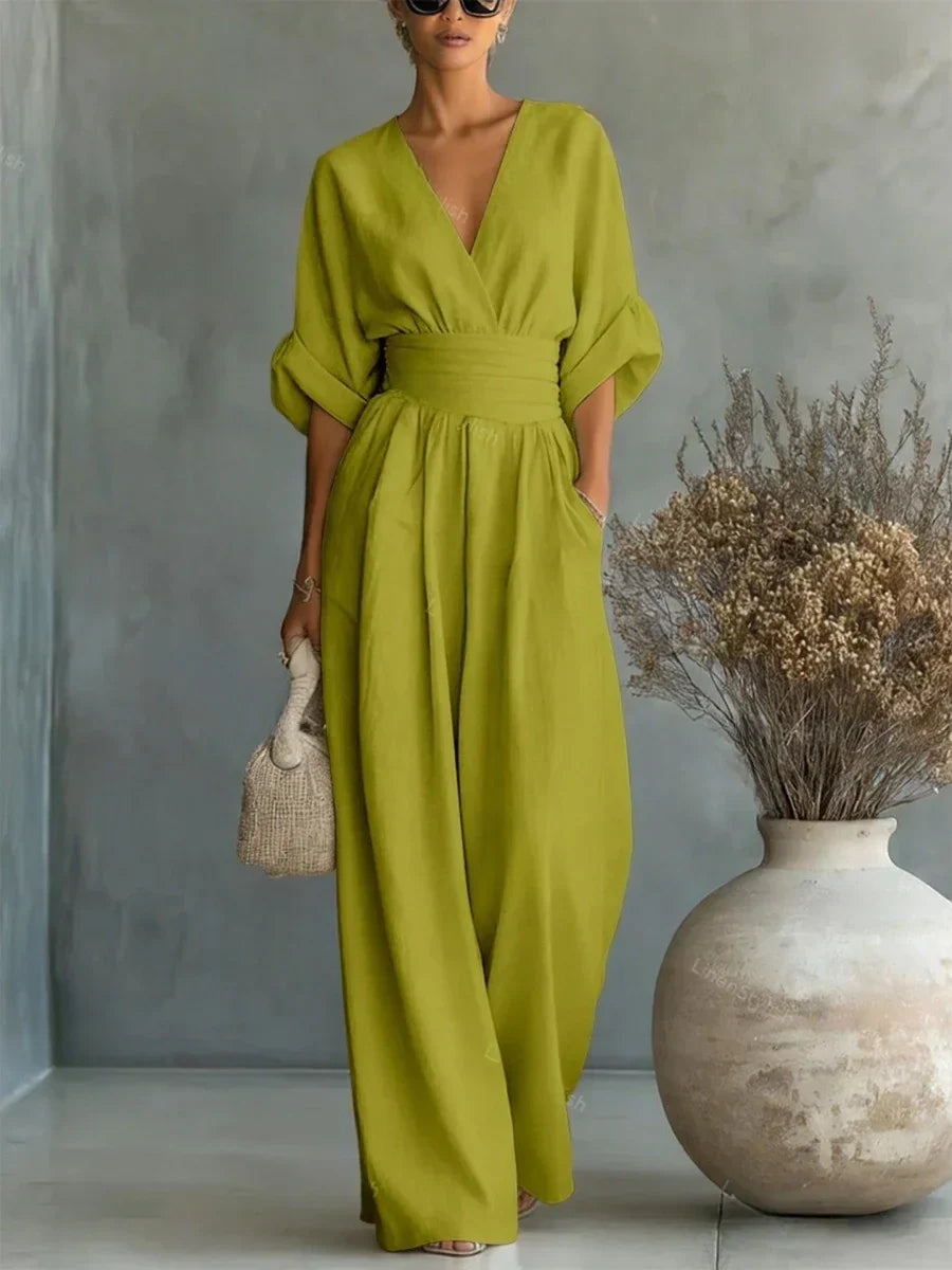 Elegant V-Neck High-Waisted Jumpsuit • S1