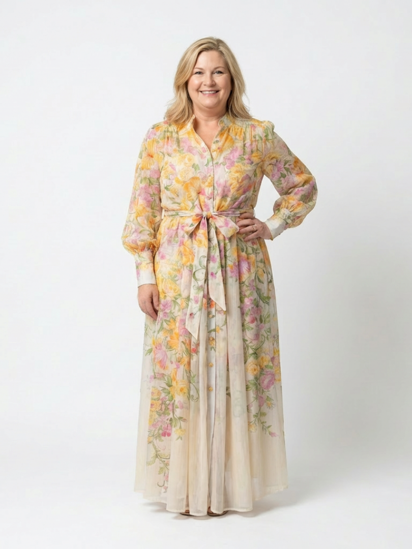 Cressida - Floral Sheer Long Sleeve Maxi Dress