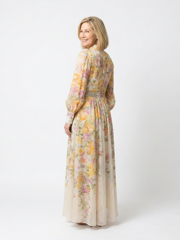 Cressida - Floral Sheer Long Sleeve Maxi Dress