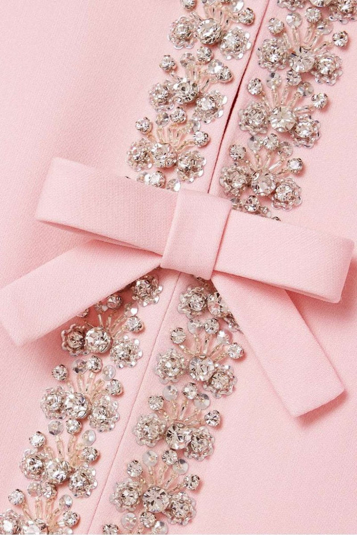 Aria™ | Bow with Crystal Embellished Midi Dress