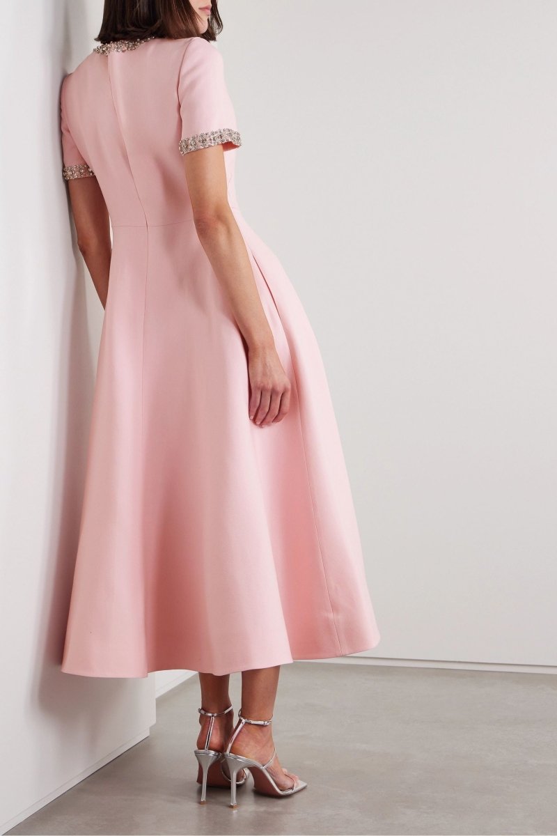 Aria™ | Bow with Crystal Embellished Midi Dress
